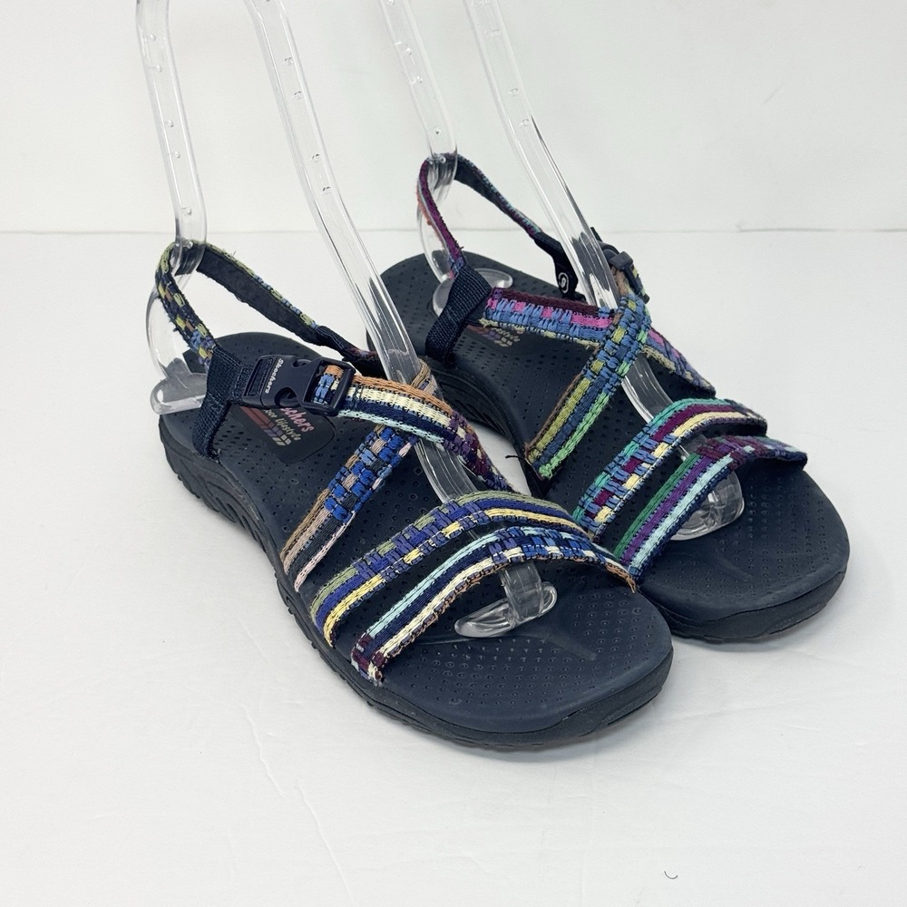SKECHERS Women's Sandals Sz 9 Reggae Boho Sew Me Adjustable Woven Buckle Sport